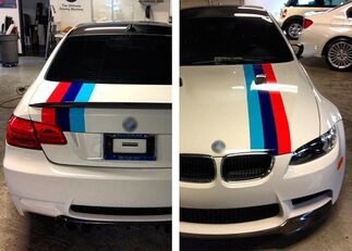 M kleuren Stripes Rally motorkap kofferbak Racing Motorsport vinyl sticker voor BMW
