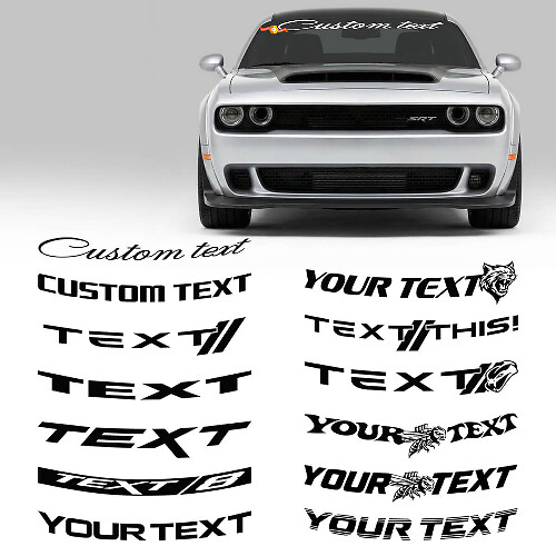 Aangepaste Tekst Brede Voorruit Banners Vinyl Decal Sticker voor Dodge Challenger