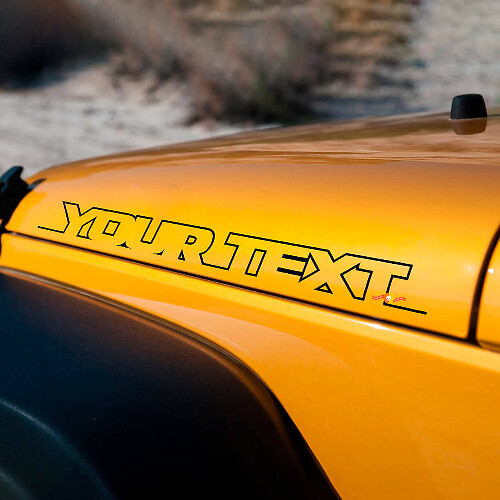 Lettering Motorkap Zijde Vinyl Decal Set voor Jeep Wrangler Rubicon Sahara