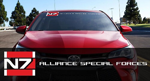 Mass Effect N7 Alliance Special Forces voorruit vinyl decal voor auto's