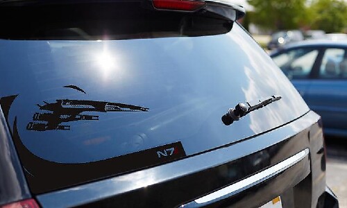 Mass Effect Normandy SR2 N7 Achterruit Vinyl Sticker