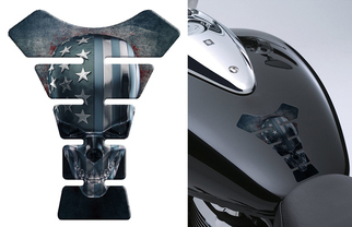 Skull 3D Moto MOTORBIKE Gas FUEL Tank Pad Protector Sticker Embleem Decal