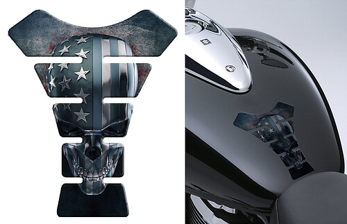 USA Vlag Skull Benzinetank Vinylsticker voor Moto