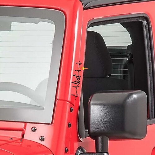 Heart Pulse Deurstijl Vinyl Stickers voor Jeep Wrangler Rubicon
