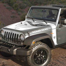 Biohazard Stijl Strepen Motorkap Blackout Vinyl Decal Kit voor Jeep Rubicon 2