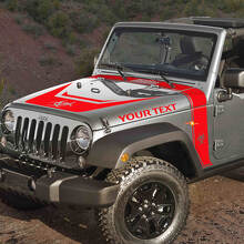 Biohazard Stijl Strepen Motorkap Blackout Vinyl Decal Kit voor Jeep Rubicon 3