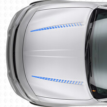 Dubbele Tnin Strobe Strepen Motorkap Vinyl Decal Sticker voor Dodge Charger 2015-2026_2