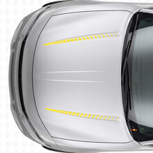 Dubbele Tnin Strobe Strepen Motorkap Vinyl Decal Sticker voor Dodge Charger 2015-2026_5