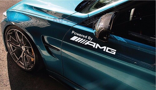 Powered by AMG Style Zijscherm Vinyl Decal Set voor Mercedes-Benz