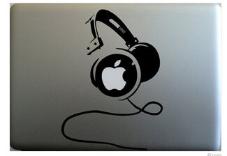 Apple hoofdtelefoon MacBook sticker
