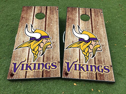 Minnesota Vikings Stijl Cornhole Bord Vinyl Wrap Decal Set