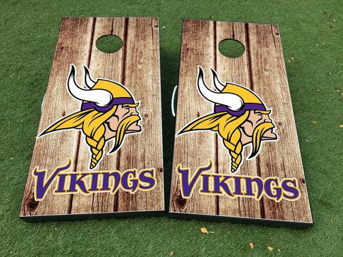 Minnesota Vikings Cornhole Board Game Sticker VINYL WRAPS met GELAMINEERD