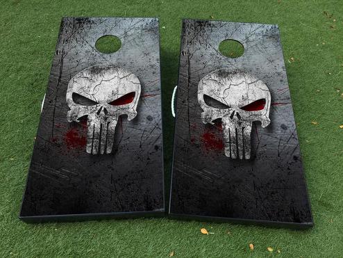 Punisher schedel Cornhole Board Game Decal VINYL WRAPS met GELAMINEERD
