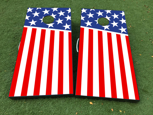 American Flag USA Cornhole Board Game Sticker VINYL WRAPS met GELAMINEERD