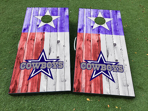 Dallas Cowboys Stijl Cornhole Bord Vinyl Wrap Decal Set