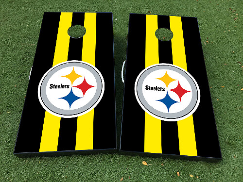 Pittsburgh Steelers Cornhole Board Vinyl Wrap Decal Set met Matte Laminering