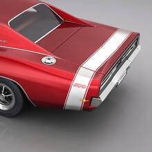 Achterklep en spatbord 500 strepen stickers voor 1969 Dodge Charger 500
 2