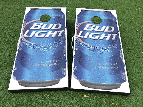 Bud Light Bier Blik Cornhole Board Vinyl Wrap Decal Set