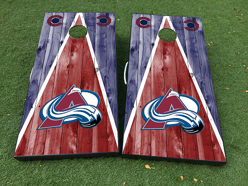 Colorado Avalanche Stijl Cornhole Board Vinyl Wrap Decal Set