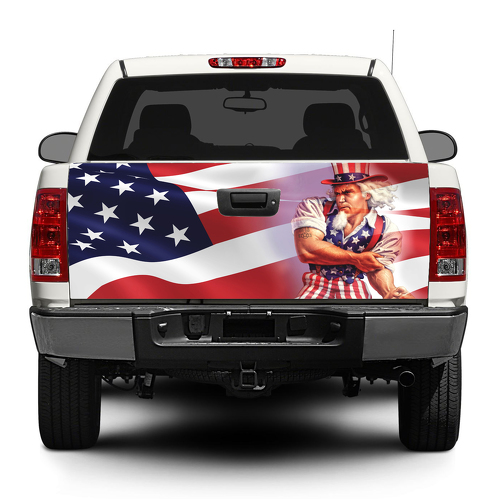 Uncle Sam Amerikaanse USA vlag achterklep sticker sticker wrap pick-up truck SUV auto