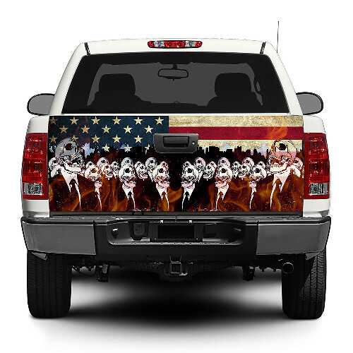 Zombie Amerikaanse VS-vlag Achterklep Sticker Wrap Pick-up Truck SUV Auto
