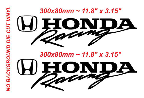 2x Honda Racing Type R sticker Vinyl Die-cut Honda Racing Black Decal