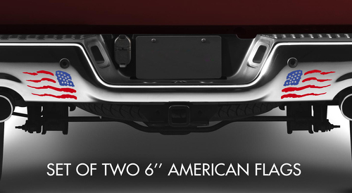 2x Std omgekeerde USA Amerikaanse vlag sterren strepen patriottische auto vrachtwagen vinyl sticker sticker
