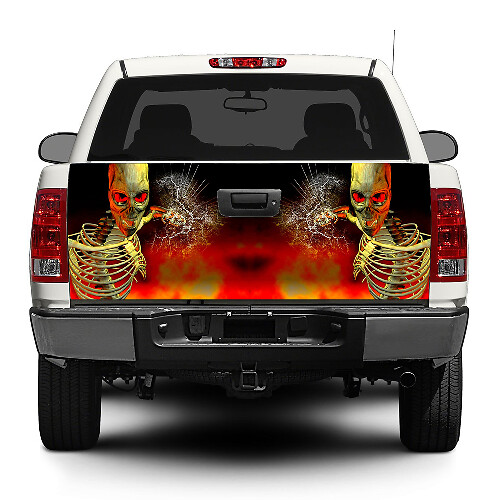 Zombie Schedel skelet gebroken glas Achterklep Sticker Sticker Wrap Pick-up Truck SUV Auto