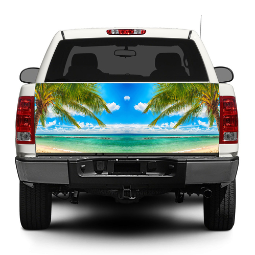 Palm Trees Beach tropische achterklep sticker Sticker Wrap pick-up Truck SUV auto