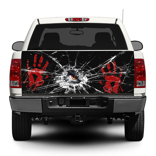 Blood Hands & Broken Glass Achterklep Vinyl Sticker voor Wrap Pick-up Trucks SUV's