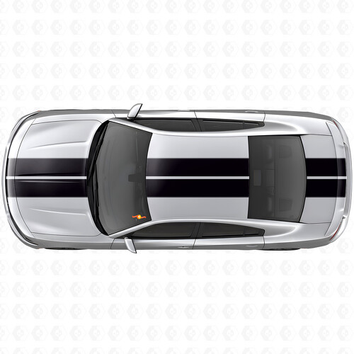 Dubbele Race Strepen Motorkap Dak Kofferbak Vinyl Sticker voor Dodge Charger