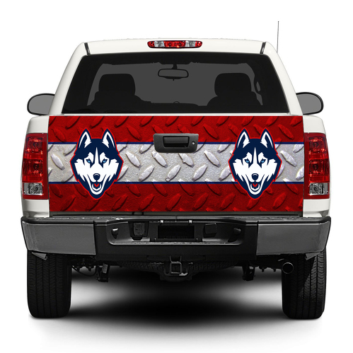 Connecticut Huskies College Basketbal Achterklep Decal Sticker Wrap Pick-up Truck SUV Auto