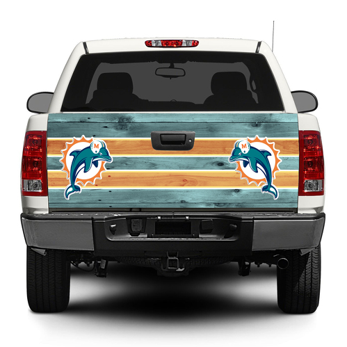 Miami Dolphins Football Logo Achterklep Decal Sticker Wrap Pick-up Truck SUV Auto
