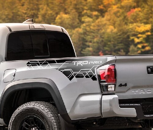 Toyota Tacoma TRD zijbed grafische sticker sticker model 1