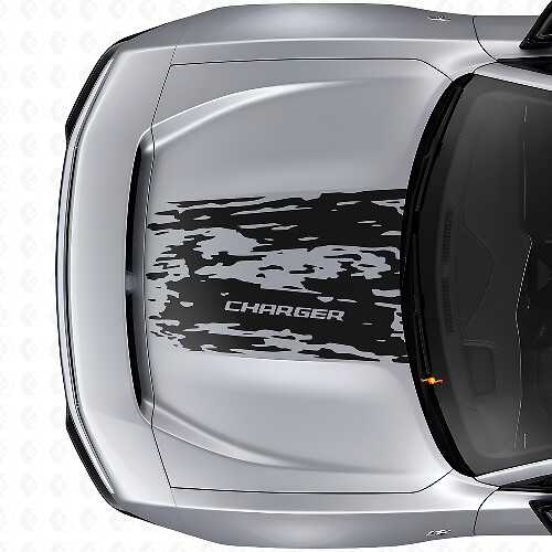 Versleten motorkap vinyl sticker voor Dodge Charger Electric
