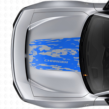 Versleten motorkap vinyl sticker voor Dodge Charger Electric_2