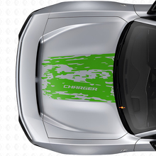 Versleten motorkap vinyl sticker voor Dodge Charger Electric_3