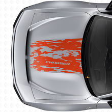 Versleten motorkap vinyl sticker voor Dodge Charger Electric_4
