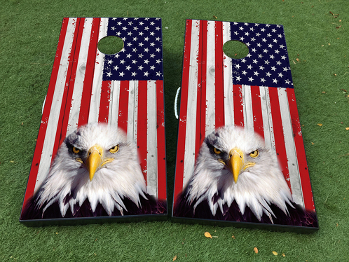 American Eagle USA vlag Cornhole Board Game Decal VINYL WRAPS met GELAMINEERD