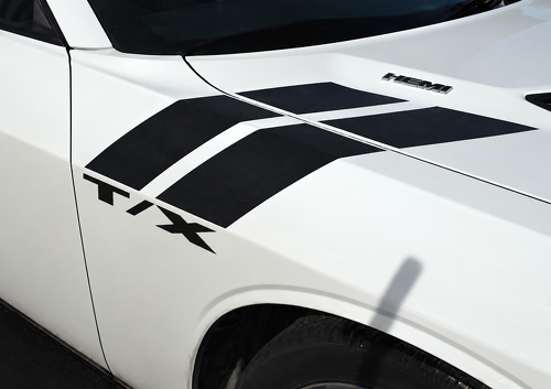 Aangepaste T/X Vaste Hash Strepen Voorvleugel Vinyl Decal Sticker voor Dodge Challenger