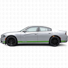 Dubbele Strepen & Aangepaste Tekst Zijvinylsticker voor Dodge Charger 2015-2026_3