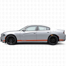 Dubbele Strepen & Aangepaste Tekst Zijvinylsticker voor Dodge Charger 2015-2026_4