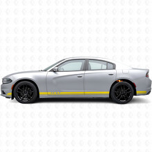 Dubbele Strepen & Aangepaste Tekst Zijvinylsticker voor Dodge Charger 2015-2026_5