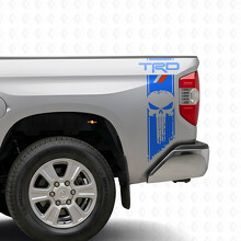 TRD Punisher Skull Strepen Bedside Vinyl Decal Sticker voor Toyota Tundra_2