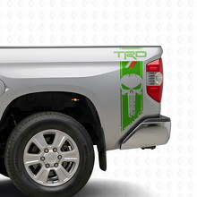 TRD Punisher Skull Strepen Bedside Vinyl Decal Sticker voor Toyota Tundra_3