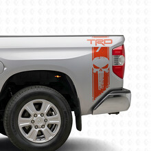 TRD Punisher Skull Strepen Bedside Vinyl Decal Sticker voor Toyota Tundra_4