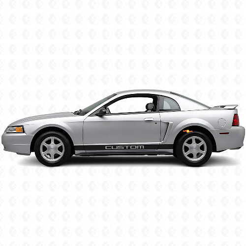 Aangepaste Rocker Panel Stripe Vinyl Decal Kit voor Musclecar Mustang 1994-2004_1