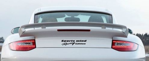 Sports mind Racing edition Vinyl Decal sport kofferbak sticker logo past op PORSCHE BLK