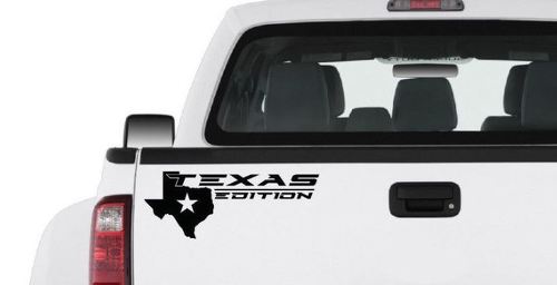 TEXAS EDITION Truck Vinyl Decal sticker sport racing logo kaart Pick-up bed ZWART