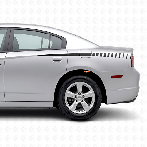 Conische Stroboscoop Strepen Zijvinyl Sticker voor Dodge Charger 2011-2014_1